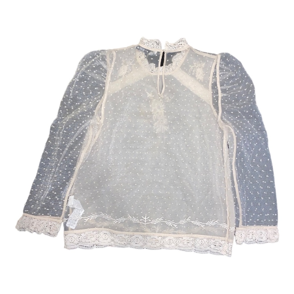 Zara Lace Long-Sleeve Shirt Size Small NWOT